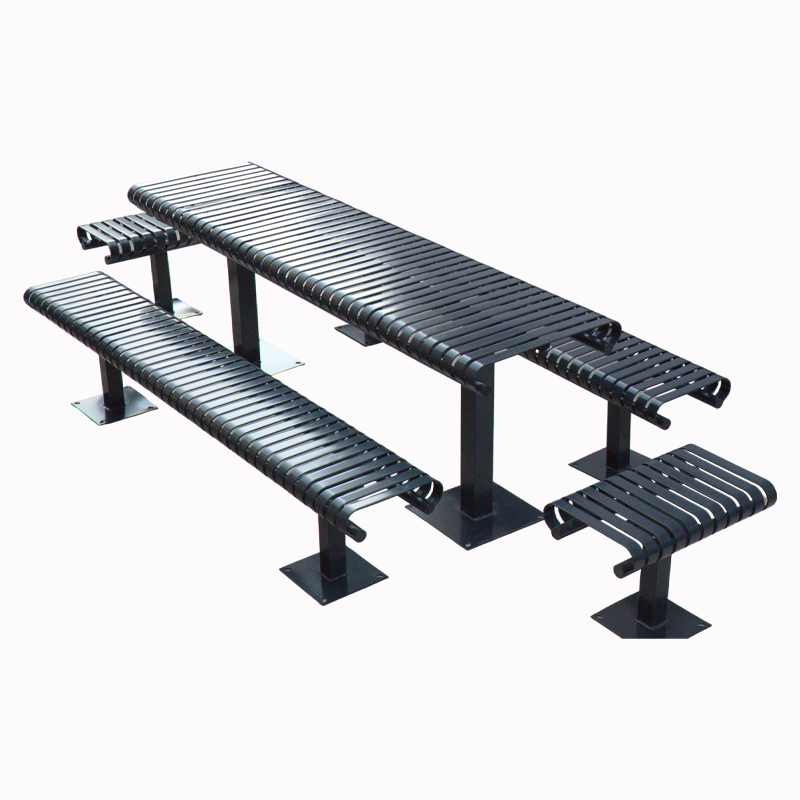 Heavy-Duty Rectangular Picnic Table Set - Metal Outdoor Dining