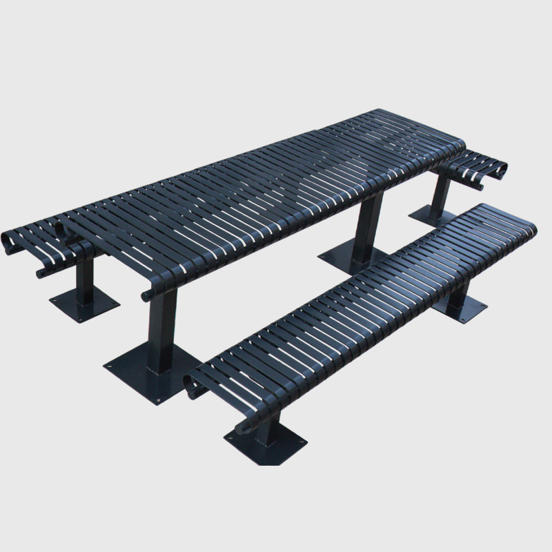 Heavy-Duty Rectangular Picnic Table Set - Metal Outdoor Dining