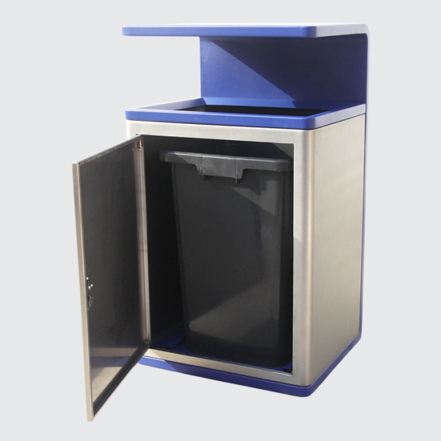 Recyclables Collection Bin - Stainless Steel Outdoor Bin by Arlau