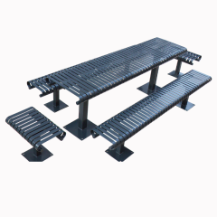 Heavy-Duty Rectangular Picnic Table Set - Metal Outdoor Dining