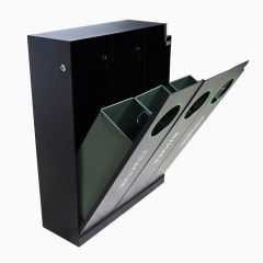 Triple Stream Waste Receptacle - Stainless Steel Sorting Trash Can