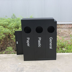 Triple Stream Waste Receptacle - Stainless Steel Sorting Trash Can