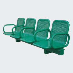 Metal Row Chairs - Connected Seating with perforated design