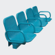 Metal Row Chairs - Connected Seating with perforated design