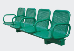 Metal Row Chairs - Connected Seating with perforated design