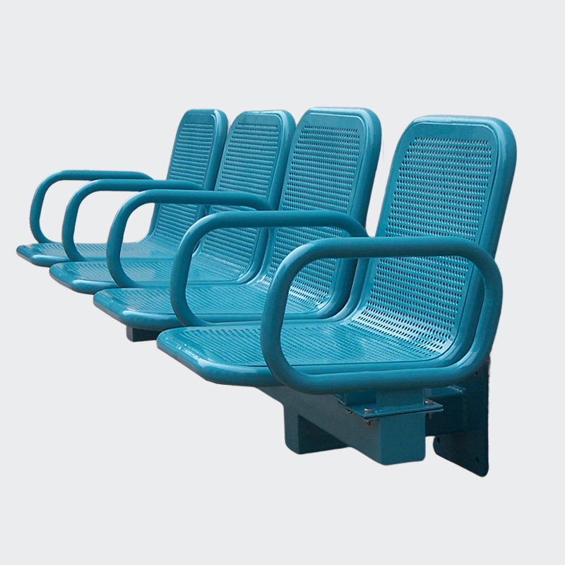 Metal Row Chairs - Connected Seating with perforated design