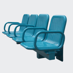 Metal Row Chairs - Connected Seating with perforated design