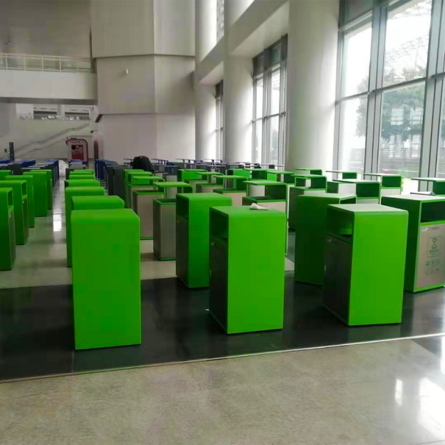 Stainless Steel Public Waste Sorting Can- 3-Category Recycling Bin