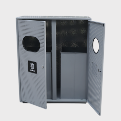 Commercial Garbage Can - Dual-Compartment Stainless Steel Bin