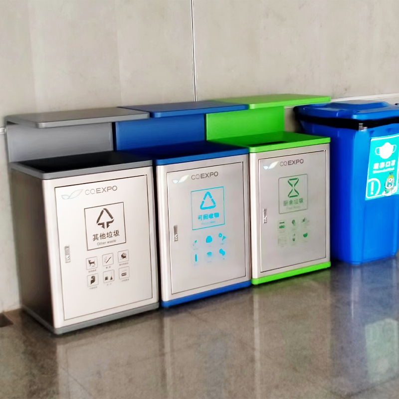 Recyclables Collection Bin - Stainless Steel Outdoor Bin by Arlau