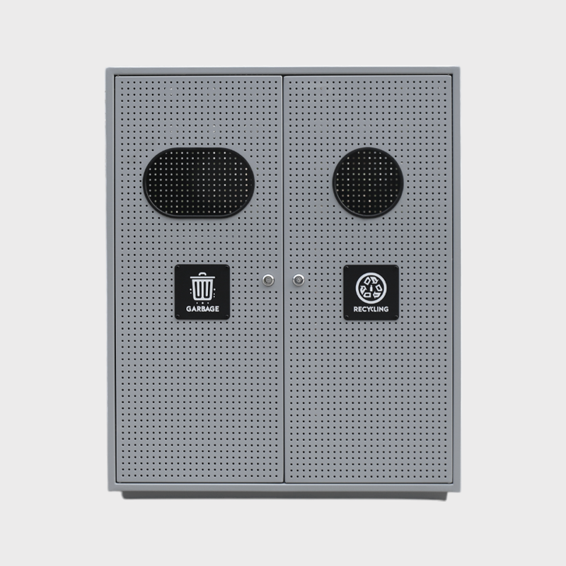 Commercial Garbage Can - Dual-Compartment Stainless Steel Bin