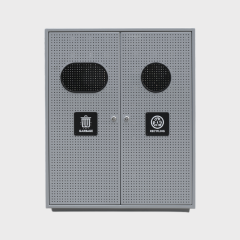 Commercial Garbage Can - Dual-Compartment Stainless Steel Bin