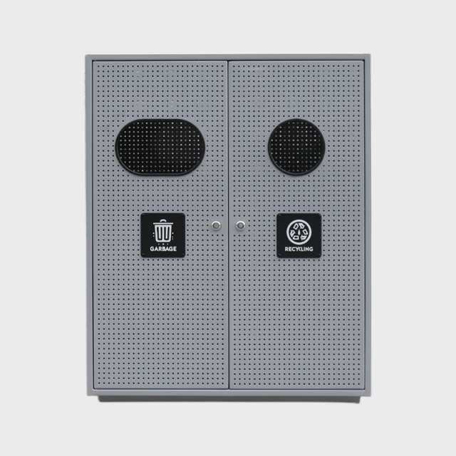 Commercial Garbage Can - Dual-Compartment Stainless Steel Bin