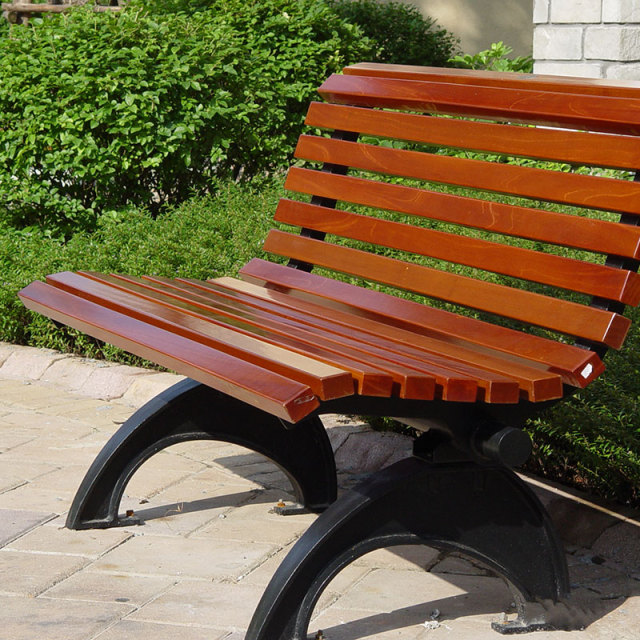 Public Park Bench - Weather-Resistant with Integrated Backrest