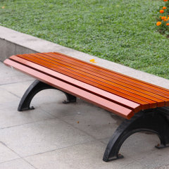 Public Park Bench Weather-Resistant Wood Slats for Outdoor Spaces