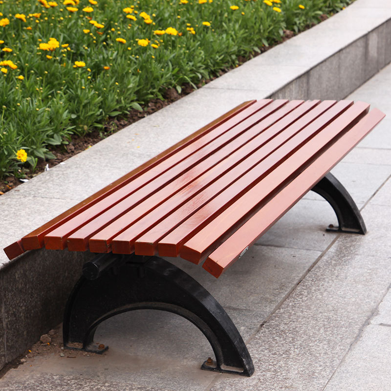 Public Park Bench Weather-Resistant Wood Slats for Outdoor Spaces