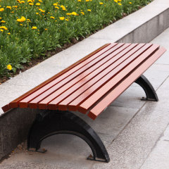Public Park Bench Weather-Resistant Wood Slats for Outdoor Spaces