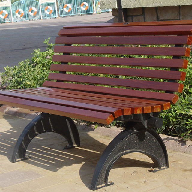 Public Park Bench - Weather-Resistant with Integrated Backrest