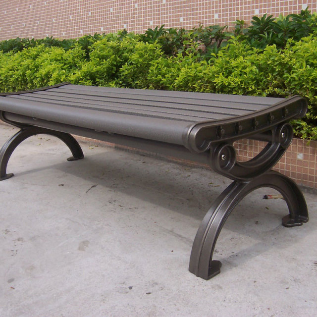 Outdoor Leisure Bench - Cast Aluminum and Eco-Friendly Wood - Arlau