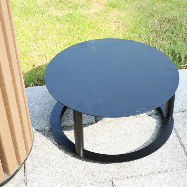 Plastic Wood Outdoor Trash Can - Landscape Waste Bin for Parks