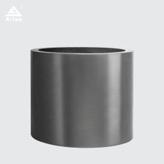 Cylindrical Stainless Steel Planter for Outdoor and Commercial Use