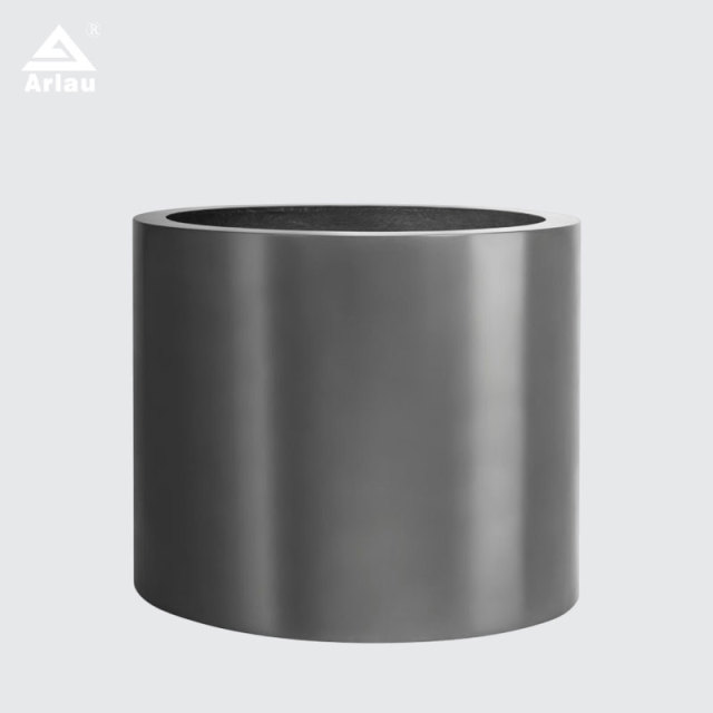 Cylindrical Stainless Steel Planter for Outdoor and Commercial Use