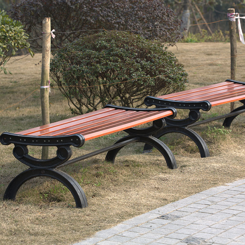 Outdoor Leisure Bench - Cast Aluminum and Eco-Friendly Wood - Arlau