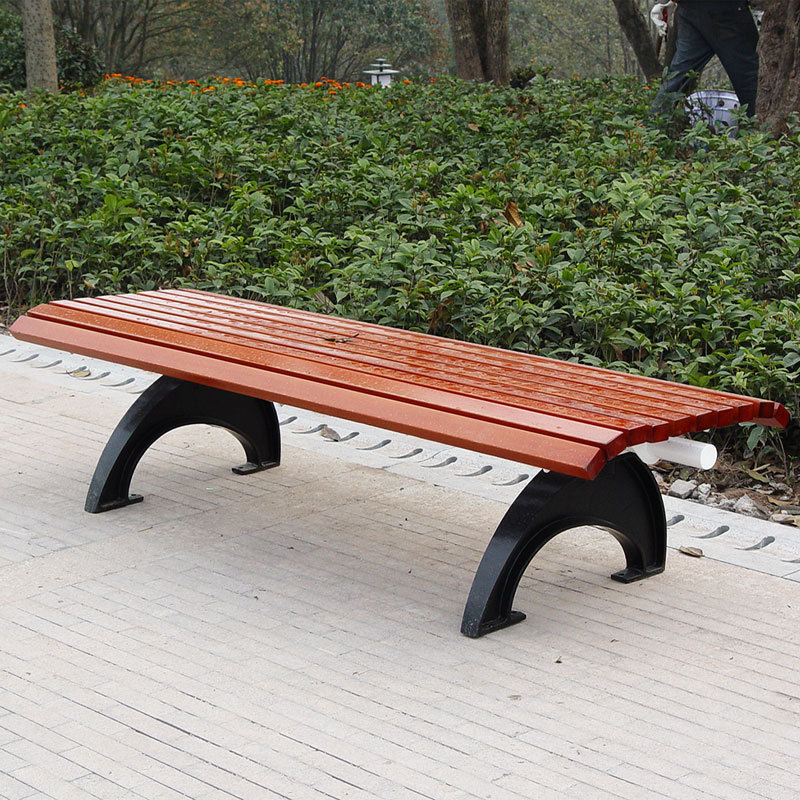 Public Park Bench Weather-Resistant Wood Slats for Outdoor Spaces