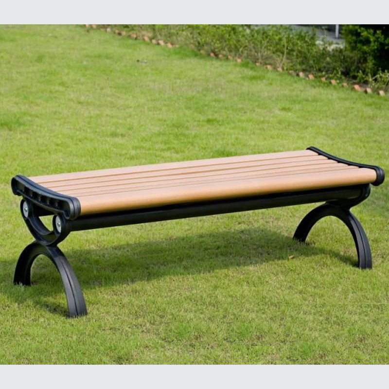 Outdoor Leisure Bench - Cast Aluminum and Eco-Friendly Wood - Arlau
