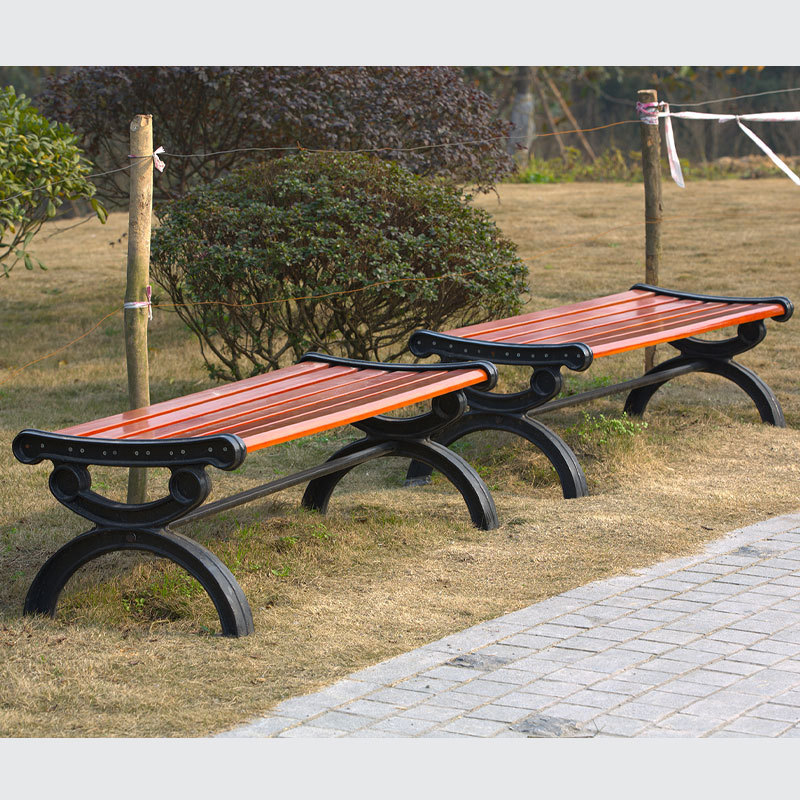 Outdoor Leisure Bench - Cast Aluminum and Eco-Friendly Wood - Arlau