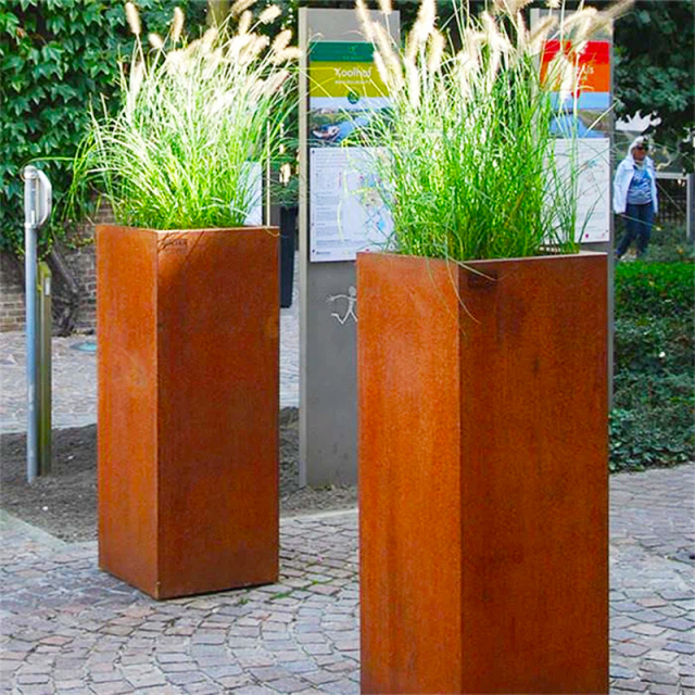 High Cube Weathering Steel Commercial Planter Box