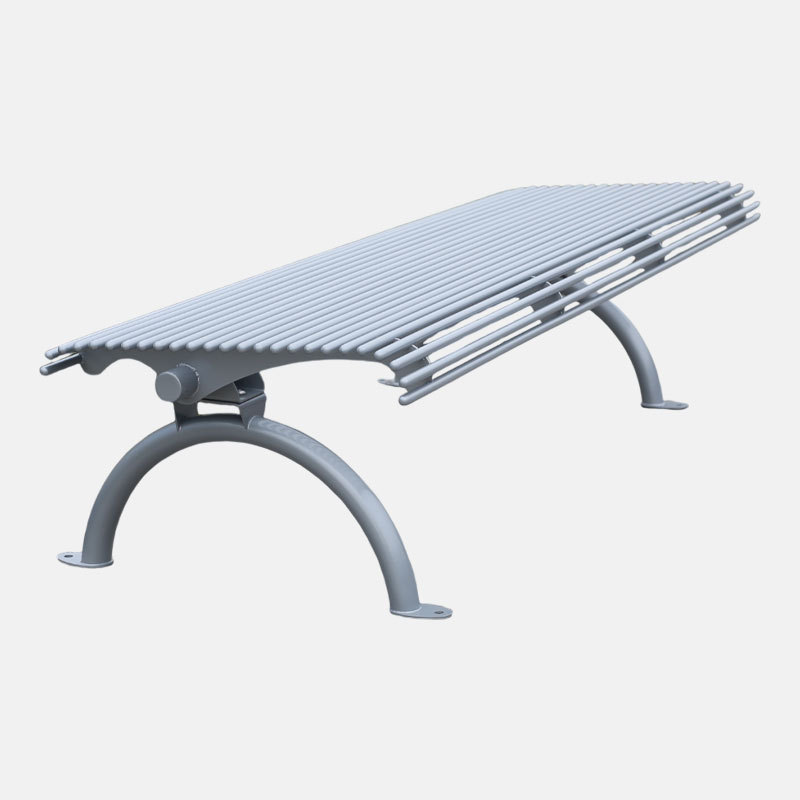 Backless Galvanized Steel Outdoor Bench Durable – Arlau