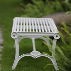 White Outdoor Bench - Rust-Proof Cast Aluminum - yalau