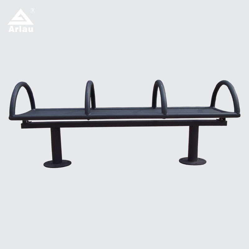 Steel Pipe Park Bench with Armrests Durable Weatherproof – Arlau