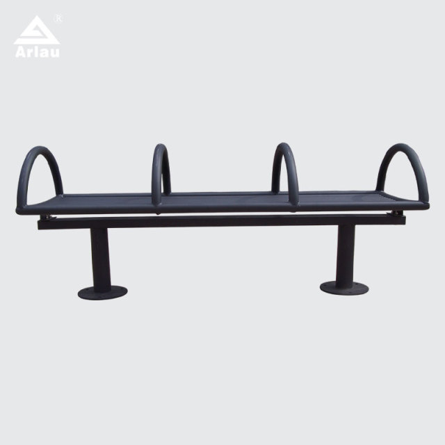 Steel Pipe Park Bench with Armrests Durable Weatherproof – Arlau