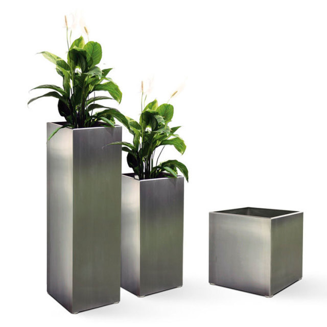 Commercial-Grade Stainless Steel Planters for Outdoor Spaces