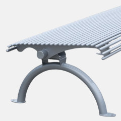 Backless Galvanized Steel Outdoor Bench Durable – Arlau