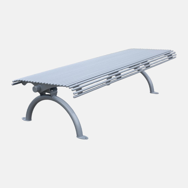 Backless Galvanized Steel Outdoor Bench Durable – Arlau