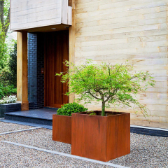 Steel Cube Planter for Modern Outdoor Landscapes - Arlau