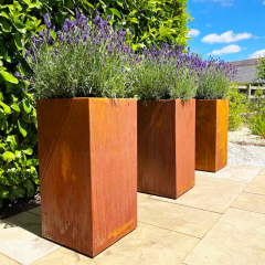 High Cube Weathering Steel Commercial Planter Box