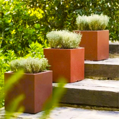 High Cube Weathering Steel Commercial Planter Box