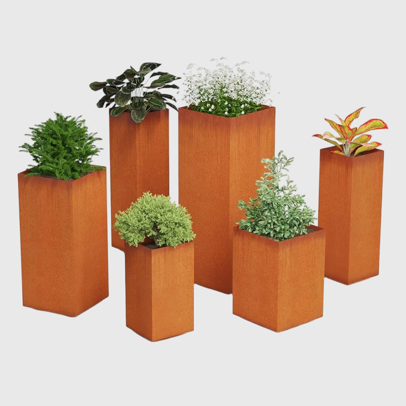 High Cube Weathering Steel Commercial Planter Box