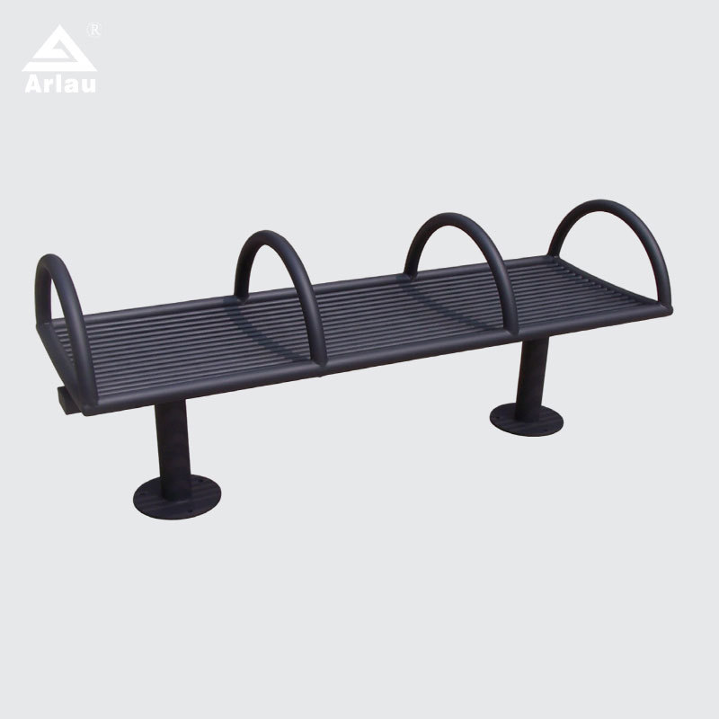 Steel Pipe Park Bench with Armrests Durable Weatherproof – Arlau