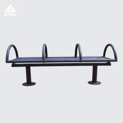 Steel Pipe Park Bench with Armrests Durable Weatherproof – Arlau
