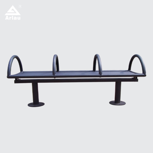 Steel Pipe Park Bench with Armrests Durable Weatherproof – Arlau