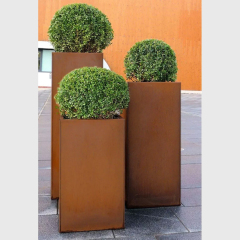 High Cube Weathering Steel Commercial Planter Box