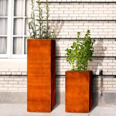 High Cube Weathering Steel Commercial Planter Box