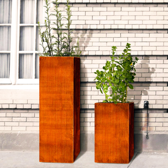 High Cube Weathering Steel Commercial Planter Box