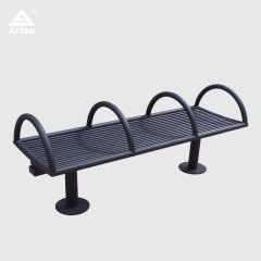Steel Pipe Park Bench with Armrests Durable Weatherproof – Arlau