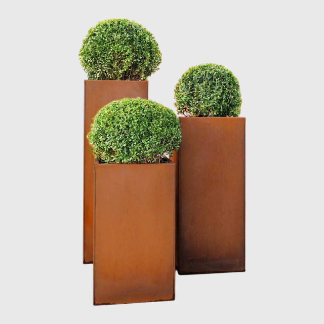 High Cube Weathering Steel Commercial Planter Box